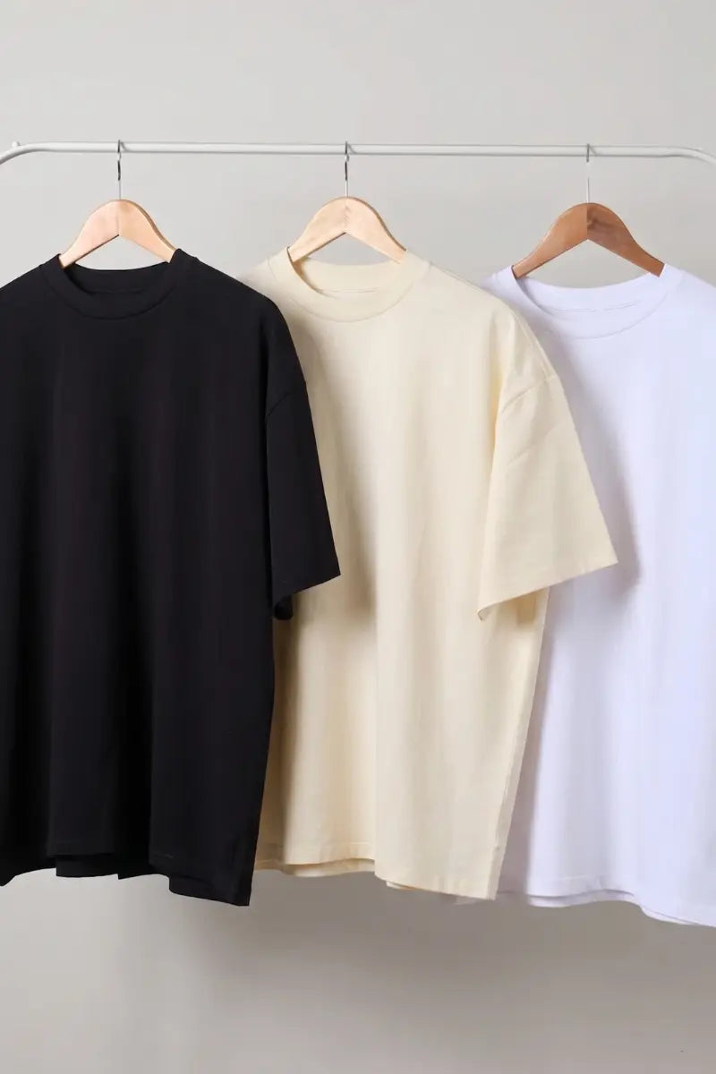 PACK DE 3 CAMISETAS BÁSICAS: NEGRO, BLANCO, BEIGE