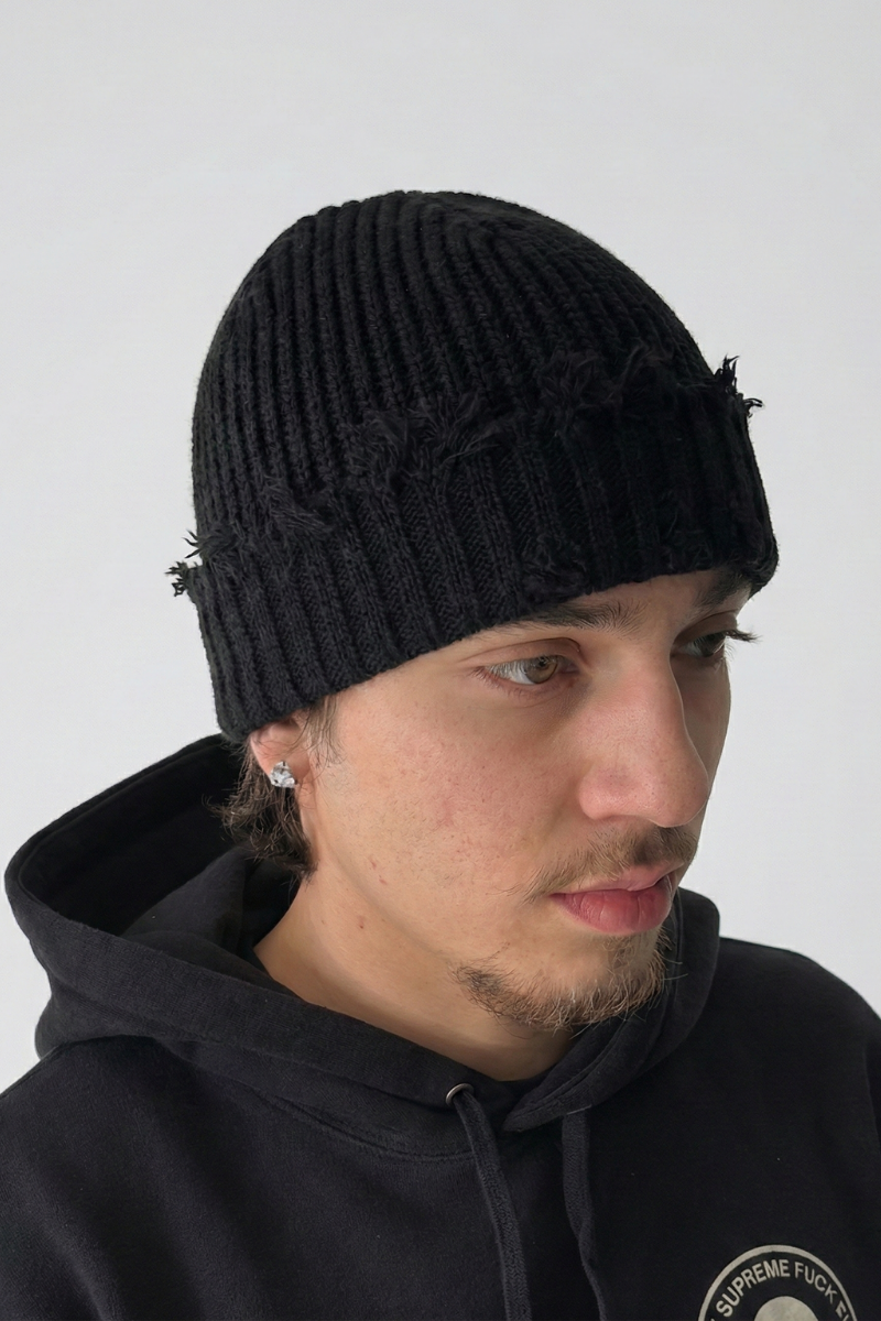 Distressed Knit Beanie