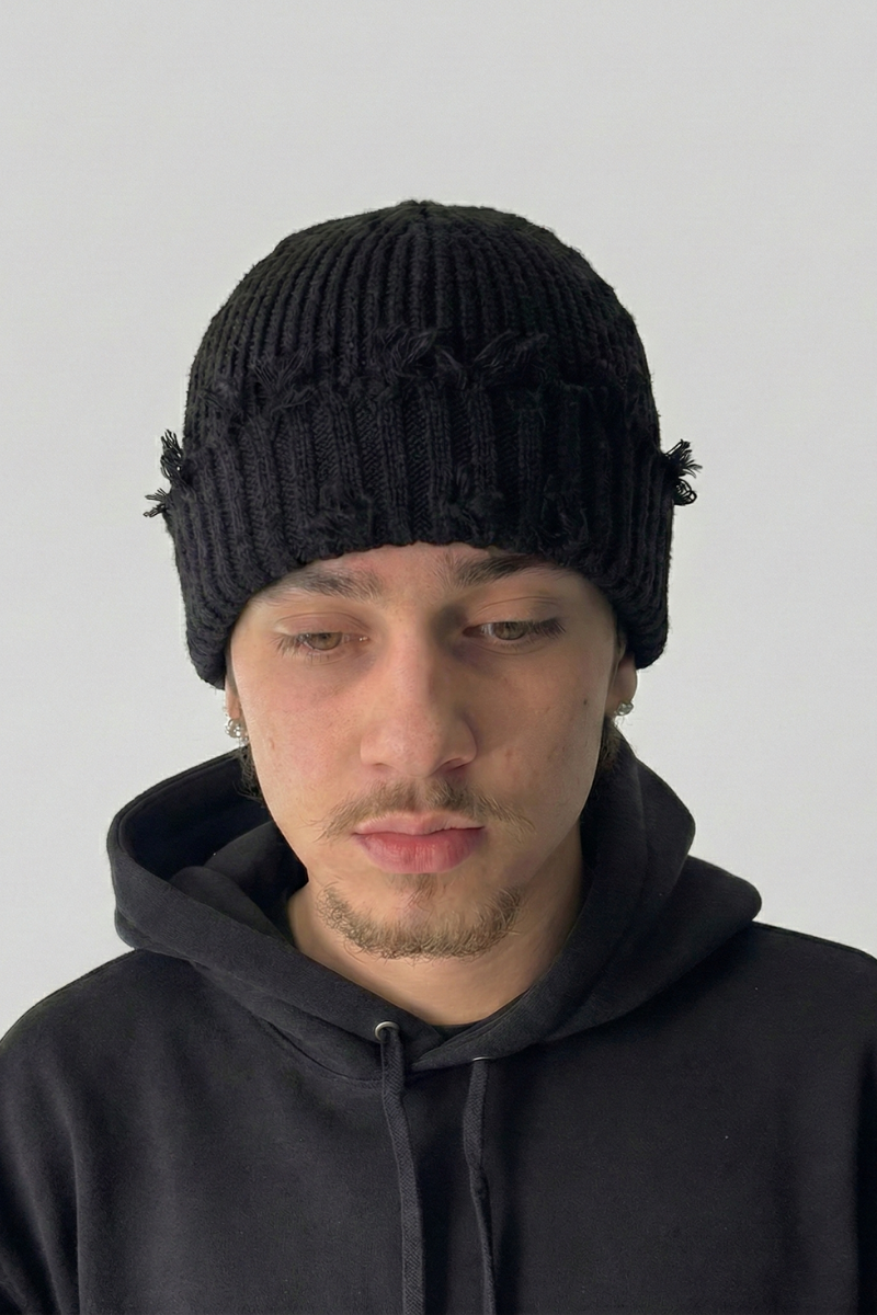 Distressed Knit Beanie