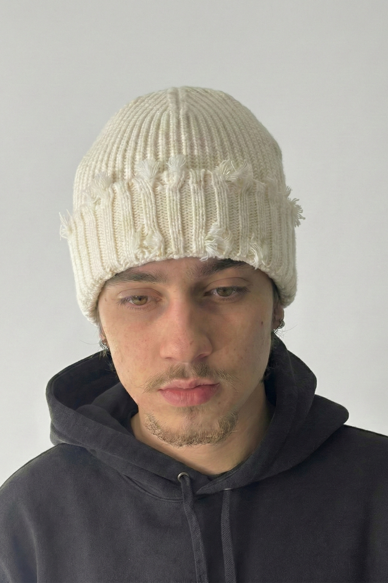Distressed Knit Beanie