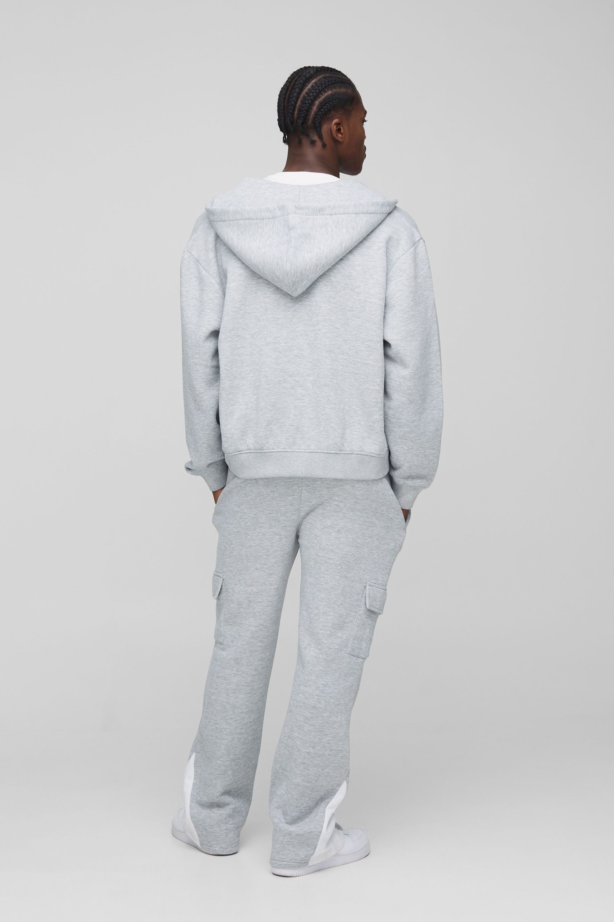 Oversized Boxy Man Script Zip Through Gusset Tracksuit
