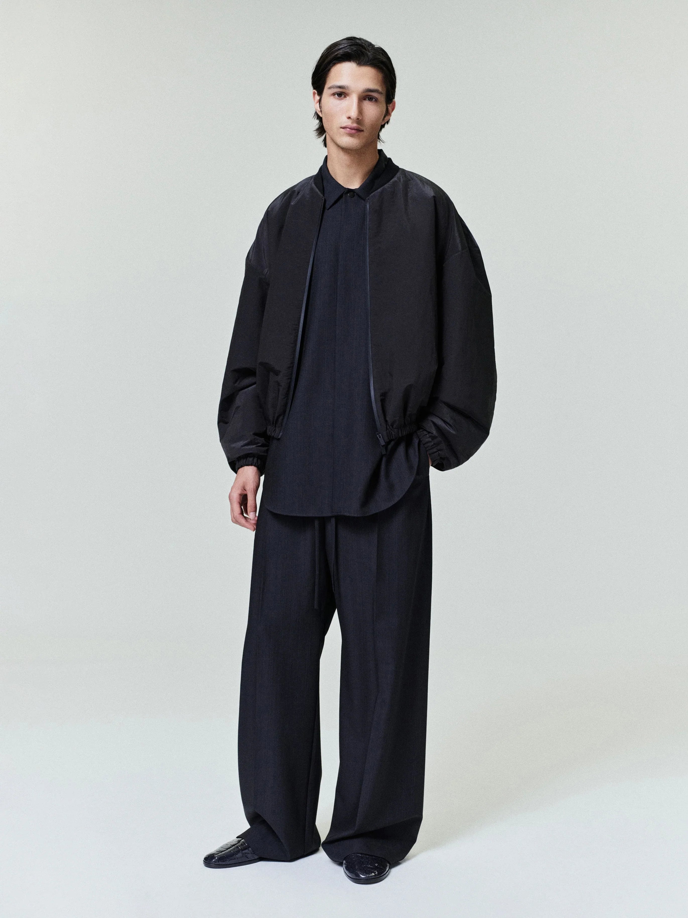 Nylon Taffeta Padded Bomber Jacket