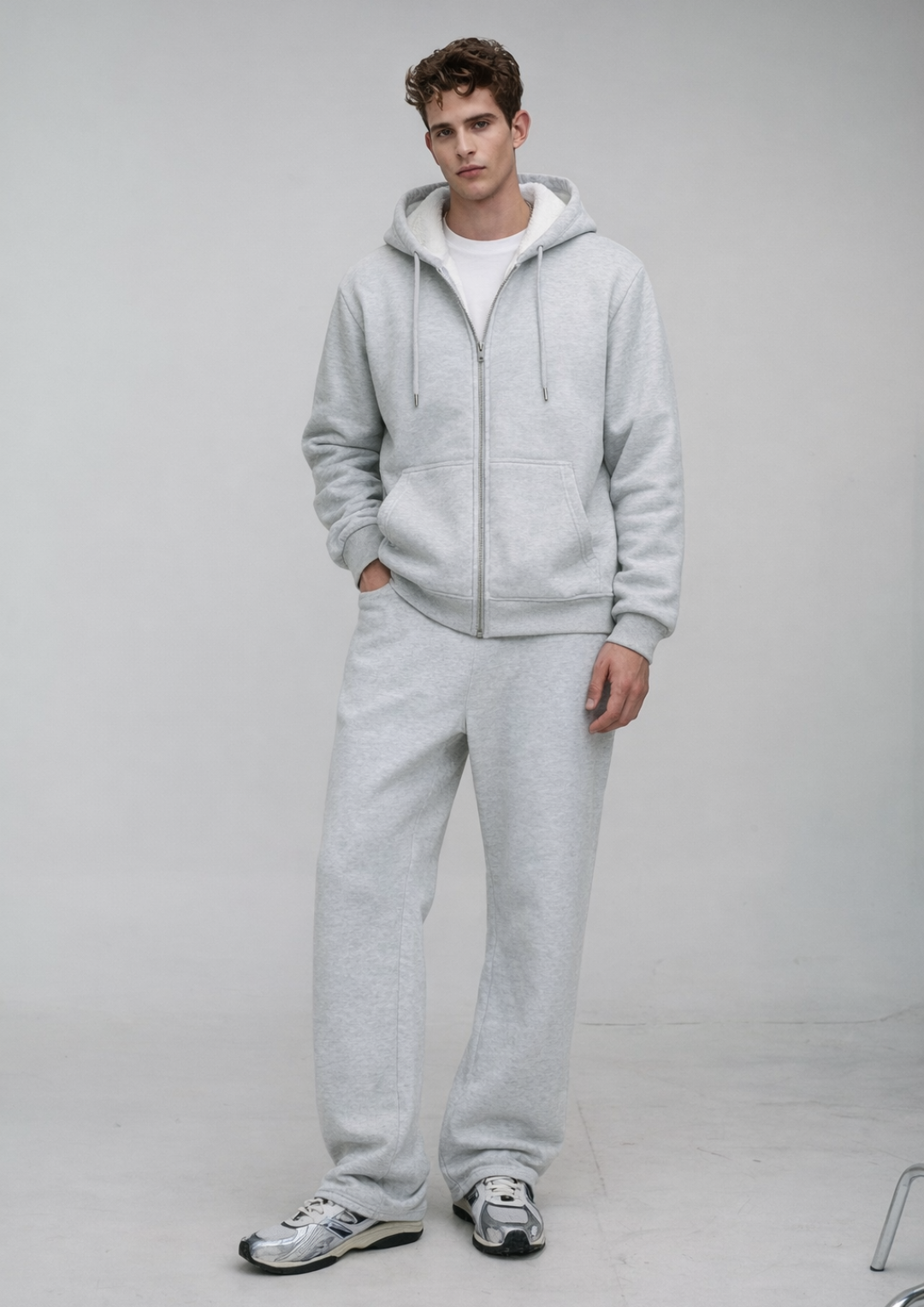 Basic Oversized Zip Through Hoodie