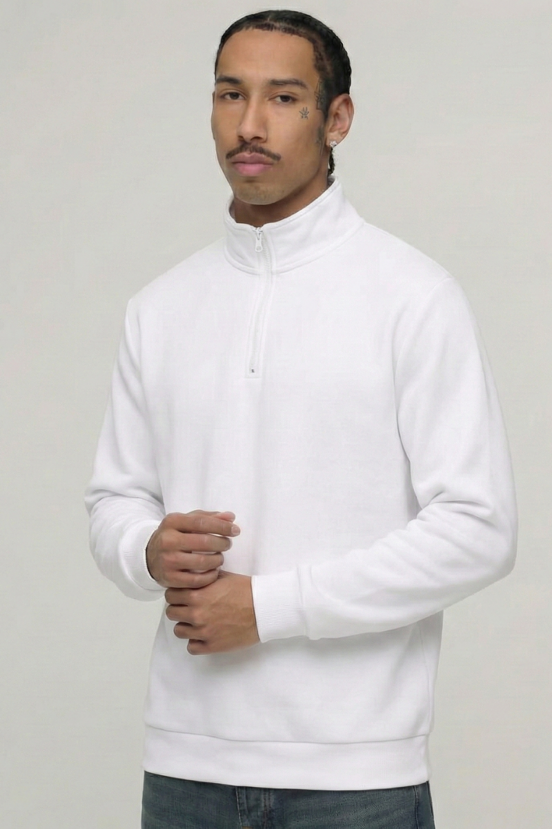 Boxy Fit Funnel Neck Quarter Zip