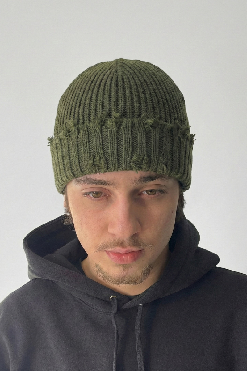 Distressed Knit Beanie
