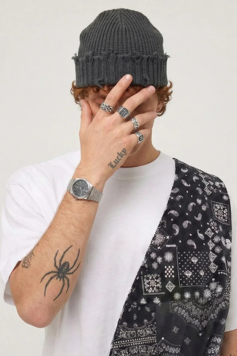Gorro de Punto Desgastado