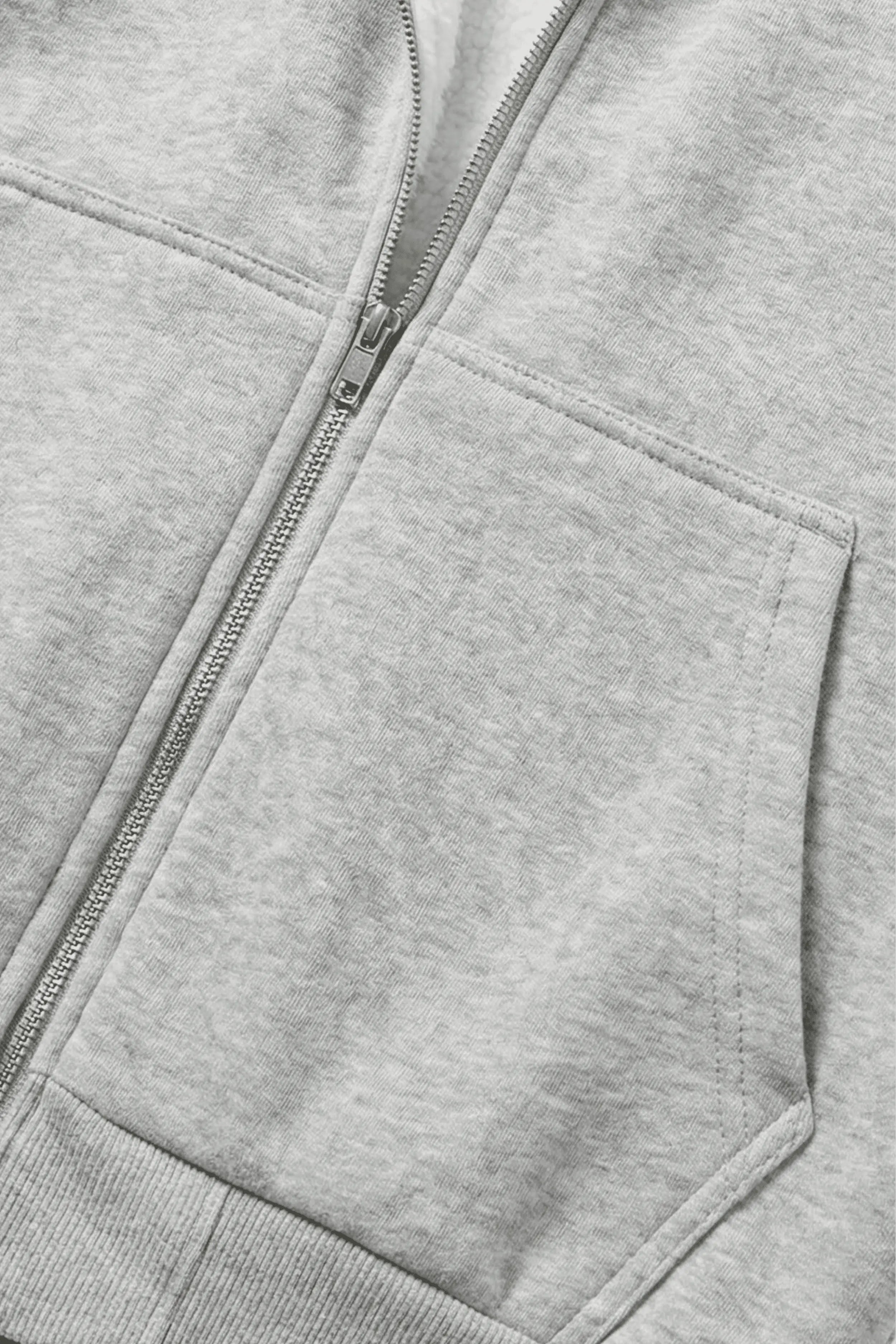 Basic Oversized Zip Through Hoodie